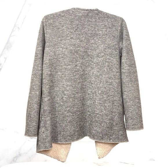UGG Abriana Cardigan Shawl Open Front Draped Jacket Women’s Small Gray White - Picture 4 of 10